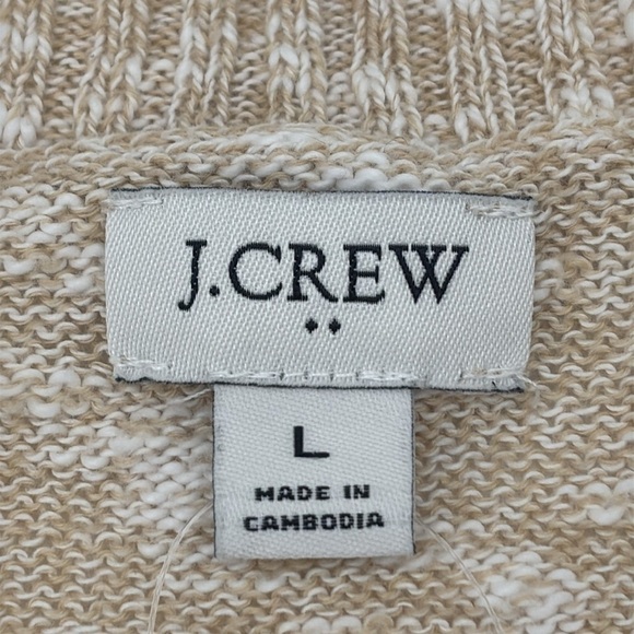 J Crew Factory Crewneck beach sweater in Heather tan/cream size Large NWOT BQ689 - Picture 5 of 9